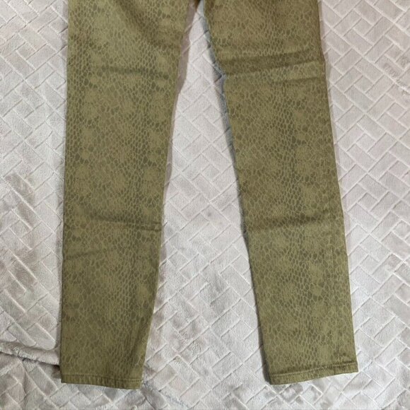 Adriano Goldschmied Womens 25 Denim Jeans Green Snake Reptile Prima Skinny Ankle - Picture 11 of 11